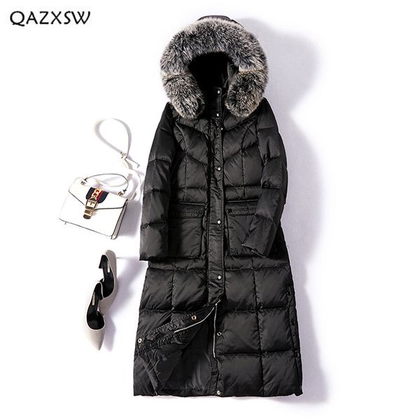 qazxsw down jacket women long over the knee 2018 winter new big fur collar thick warm slim jacket 90% white duck down ld176, Black
qazxsw down jacket women long over the knee 2018 winter new big fur collar thick warm slim jacket 90% white duck down ld176, Black