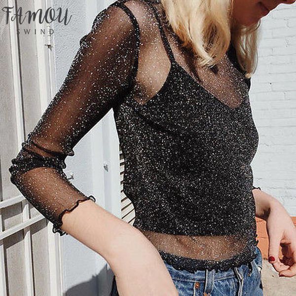 2020 summer mesh sheer t shirt women short sleeve transparent shiny club punk tee shirt tunic base femininas, White
2020 summer mesh sheer t shirt women short sleeve transparent shiny club punk tee shirt tunic base femininas, White