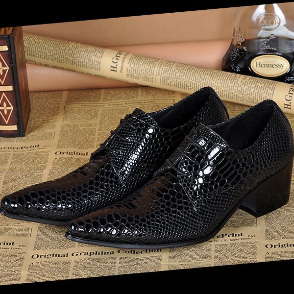 men snake skin pattern pointed toe casual leather shoes men formal wedding party dress lace up shoes, Black
men snake skin pattern pointed toe casual leather shoes men formal wedding party dress lace up shoes, Black