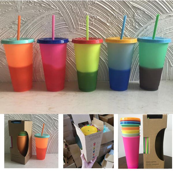24oz plastic color changing cup pp temperature sensing magic drinking cup with lid and straw candy colors reusable coffee mug
24oz plastic color changing cup pp temperature sensing magic drinking cup with lid and straw candy colors reusable coffee mug