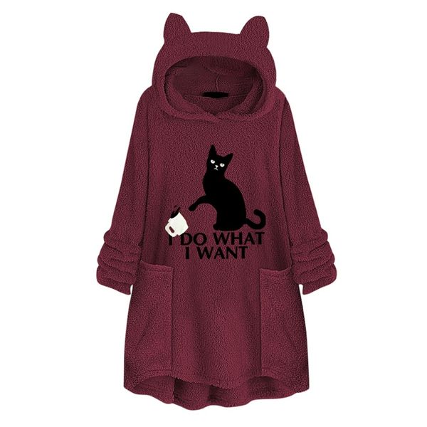 women cartoon hoodies embroidery cat ear fleece plus size hoodie pocket hooded pullover sweatshirt jumper plus size clothes, Black
women cartoon hoodies embroidery cat ear fleece plus size hoodie pocket hooded pullover sweatshirt jumper plus size clothes, Black