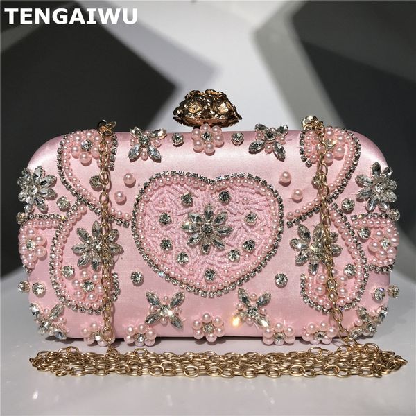 new pink beaded clutch women evening bags heart flower wedding crystal clutches handbags bridal purses
new pink beaded clutch women evening bags heart flower wedding crystal clutches handbags bridal purses