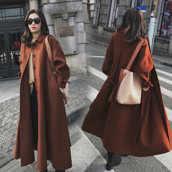 harajuku style woman winter coats korean medium long loose double-breasted belt casual fashion autumn female woolen coat ss648, Black
harajuku style woman winter coats korean medium long loose double-breasted belt casual fashion autumn female woolen coat ss648, Black