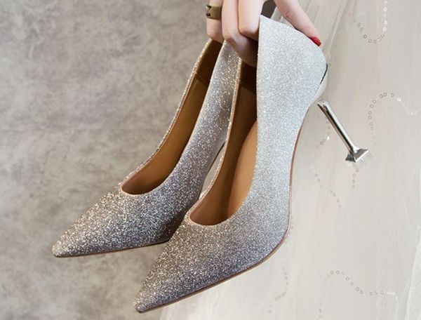 2019 women's shoes in spring and autumn with new style high heel fine heel pointed end sequined cloth@2127, Black
2019 women's shoes in spring and autumn with new style high heel fine heel pointed end sequined cloth@2127, Black