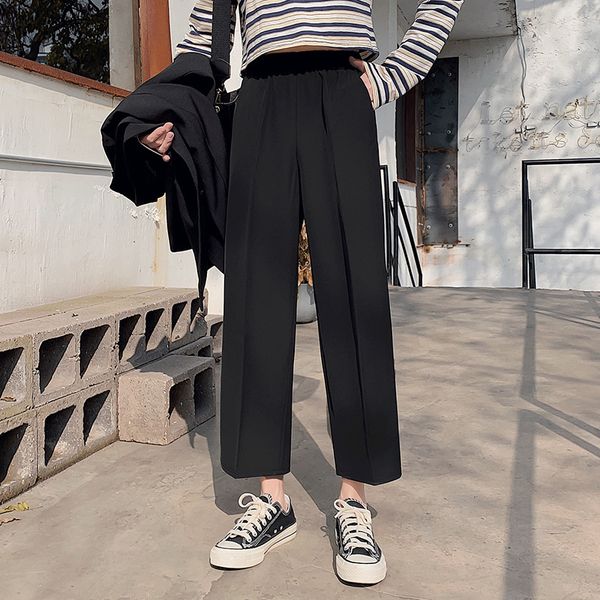 suit pants women's straight-cut loose-fit 2020 new style spring and autumn capri slimming black and white with pattern high-wais, Black;white
suit pants women's straight-cut loose-fit 2020 new style spring and autumn capri slimming black and white with pattern high-wais, Black;white