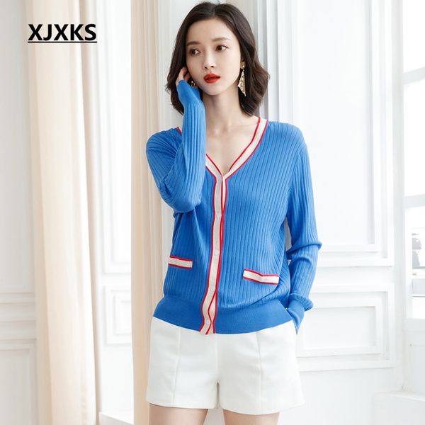 xjxks cardigan sweater jacket women new 2019 spring long sleeve thin sweater breathable outerwear women sweaters, White;black 
xjxks cardigan sweater jacket women new 2019 spring long sleeve thin sweater breathable outerwear women sweaters, White;black