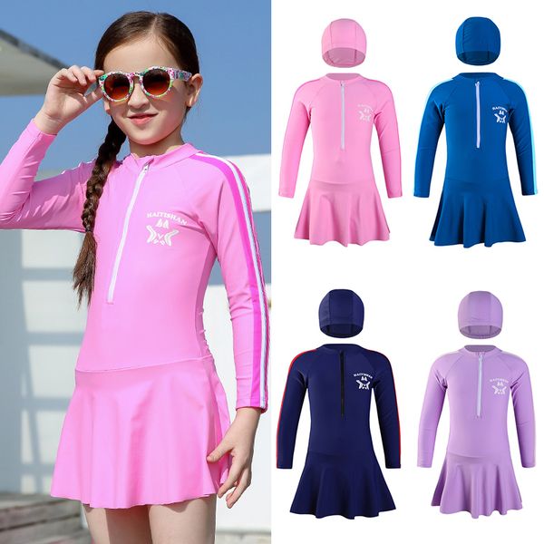 children's swimsuit girls swim dress upf50 long sleeves swimming suit for kids toddler teenagers uv bath clothes girl beach wear, White;black
children's swimsuit girls swim dress upf50 long sleeves swimming suit for kids toddler teenagers uv bath clothes girl beach wear, White;black