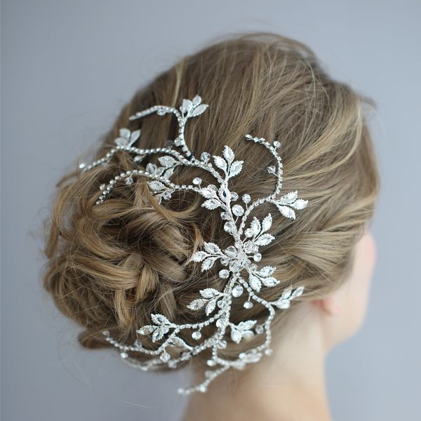 antique silver crystal bridal headpiece delicate leaf vine handmade wedding hair accessories brides hair jewelry 2019, Golden;white
antique silver crystal bridal headpiece delicate leaf vine handmade wedding hair accessories brides hair jewelry 2019, Golden;white