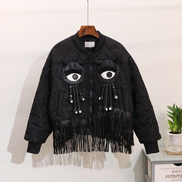 winter ladies thick short overcoats parkascotton suit female loose cartoon tassel short coat tide cotton-padded warm bread coat, Black
winter ladies thick short overcoats parkascotton suit female loose cartoon tassel short coat tide cotton-padded warm bread coat, Black