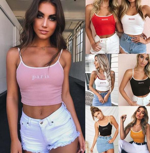 summer women strapless cropped honey paris letter printed women tank tee halter for women femme, White
summer women strapless cropped honey paris letter printed women tank tee halter for women femme, White