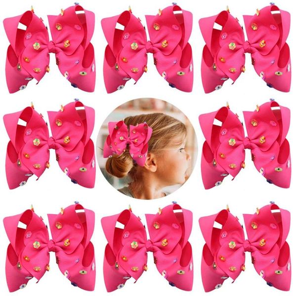 8pcs 6'' summer neon color hair bows with sequin flower on glitter big hair bows jojo style, Slivery;white
8pcs 6'' summer neon color hair bows with sequin flower on glitter big hair bows jojo style, Slivery;white