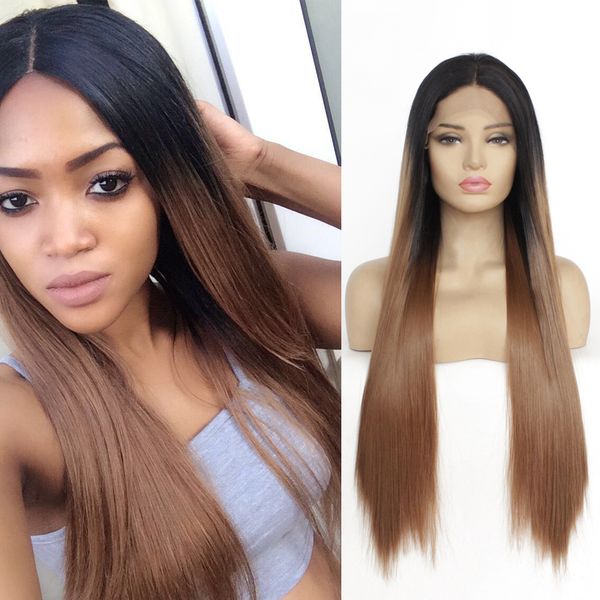 ombre brown straight hair lace front wigs glueless synthetic lace wig for women 1b/brown colored hair wigs heat resistant hair deals, Black
ombre brown straight hair lace front wigs glueless synthetic lace wig for women 1b/brown colored hair wigs heat resistant hair deals, Black