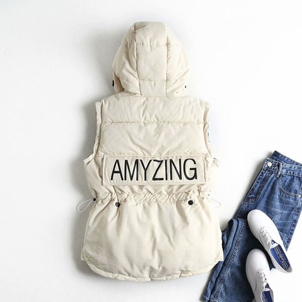 2019 reinforce winter agreement wind -tight vest letter road construction cape verde katoen warm rits vest women's coat, Black;white
2019 reinforce winter agreement wind -tight vest letter road construction cape verde katoen warm rits vest women's coat, Black;white