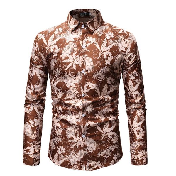 men's casual shirts leaf print shirt men 2021 autumn slim fit long sleeve button down dress mens party holiday chemise homme, White;black
men's casual shirts leaf print shirt men 2021 autumn slim fit long sleeve button down dress mens party holiday chemise homme, White;black