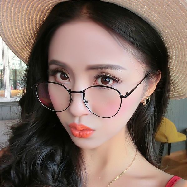 and women's light women's super light full metal 2956 literary academic style round frame glasses frame, Silver
and women's light women's super light full metal 2956 literary academic style round frame glasses frame, Silver