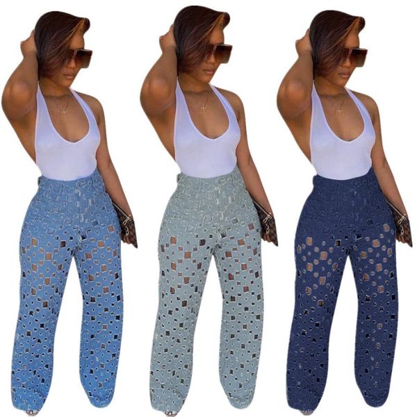 women's jeans 2021 summer denim pants women retro solid hole ripped wide leg trousers street hollow out high waist lady gl742, Blue
women's jeans 2021 summer denim pants women retro solid hole ripped wide leg trousers street hollow out high waist lady gl742, Blue