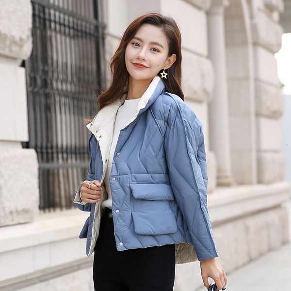 korean style 2019 winter down jacket women stand collar solid black white female both sides down coat loose womens short parka
korean style 2019 winter down jacket women stand collar solid black white female both sides down coat loose womens short parka