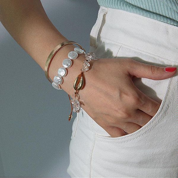 3 pcs/set sea shell charm bracelet natural stone beads strand braclets for women pearl chain bracelet simple open cuff bangles, Black
3 pcs/set sea shell charm bracelet natural stone beads strand braclets for women pearl chain bracelet simple open cuff bangles, Black