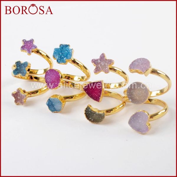 borosa 5pcs gold color three rainbow different shape druzy wire wrapped ring rainbow drusy gems rings jewelry g1553, Silver
borosa 5pcs gold color three rainbow different shape druzy wire wrapped ring rainbow drusy gems rings jewelry g1553, Silver