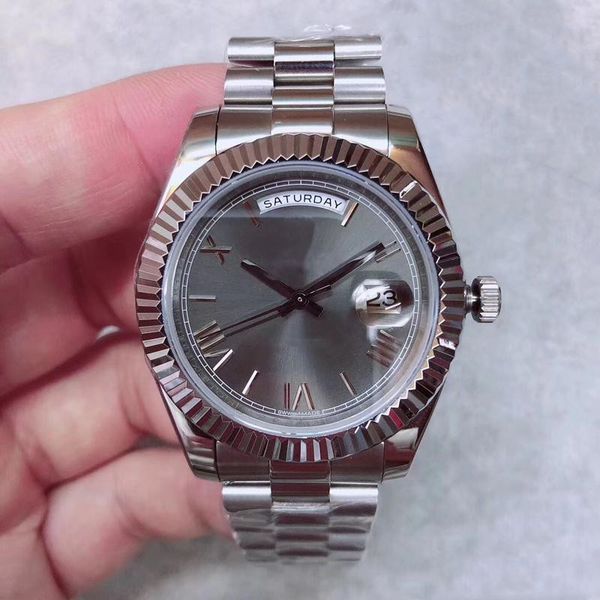 2019 mens watch day date gray rome number face big date automatic mechanics watch men sapphire glass stainless steel mens watch, Slivery;brown
2019 mens watch day date gray rome number face big date automatic mechanics watch men sapphire glass stainless steel mens watch, Slivery;brown