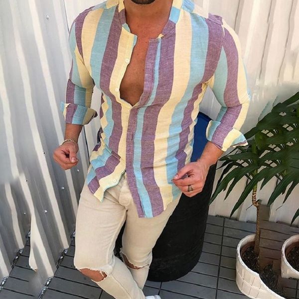 men's shirt vintage stripe long sleeve button oversize loose casual 2019 fashion skinny for male, White;black
men's shirt vintage stripe long sleeve button oversize loose casual 2019 fashion skinny for male, White;black