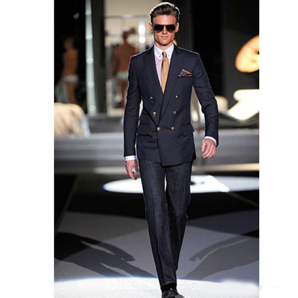 handsome black groom wear peaked lapel double breasted wedding tuxedos slim fit 2 piece suits for men, Black;gray
handsome black groom wear peaked lapel double breasted wedding tuxedos slim fit 2 piece suits for men, Black;gray