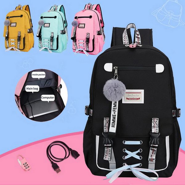 large school bags for teenage girls usb with lock anti theft backpack women book bag big high school bag youth leisure college
large school bags for teenage girls usb with lock anti theft backpack women book bag big high school bag youth leisure college