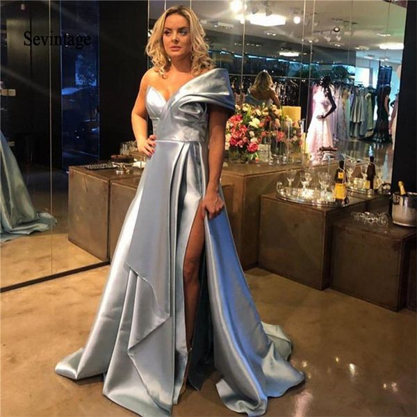 runway dresses sevintage side split celebrity one shoulder ruched satin formal evening gowns customized prom dress robe soiree, Black
runway dresses sevintage side split celebrity one shoulder ruched satin formal evening gowns customized prom dress robe soiree, Black