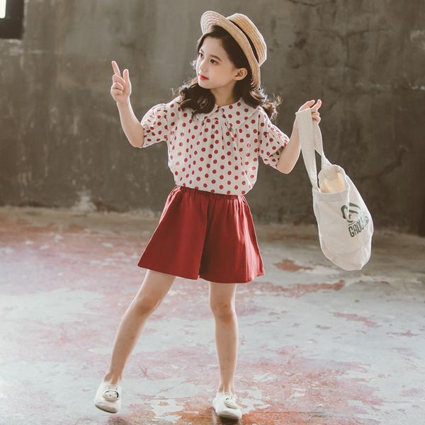 girls clothing sets summer fashion polka dot short sleeve + shorts 4 8 10 12 years kids clothing suit teen children outfits, White
girls clothing sets summer fashion polka dot short sleeve + shorts 4 8 10 12 years kids clothing suit teen children outfits, White