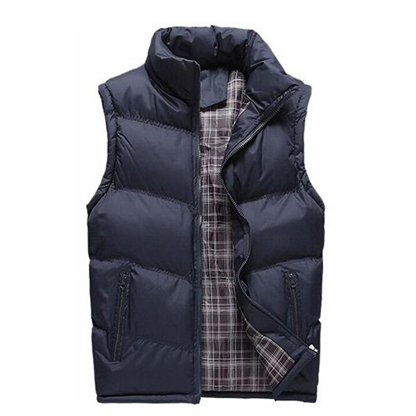 men fashion new big and tall stand collar quilted down coat outwear vest, Black;white
men fashion new big and tall stand collar quilted down coat outwear vest, Black;white