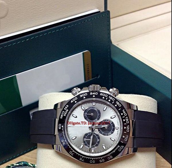 original box certificate mens watches 116519ln white gold 40mm rubber strap material asia 2813 movement automatic, Slivery;brown
original box certificate mens watches 116519ln white gold 40mm rubber strap material asia 2813 movement automatic, Slivery;brown