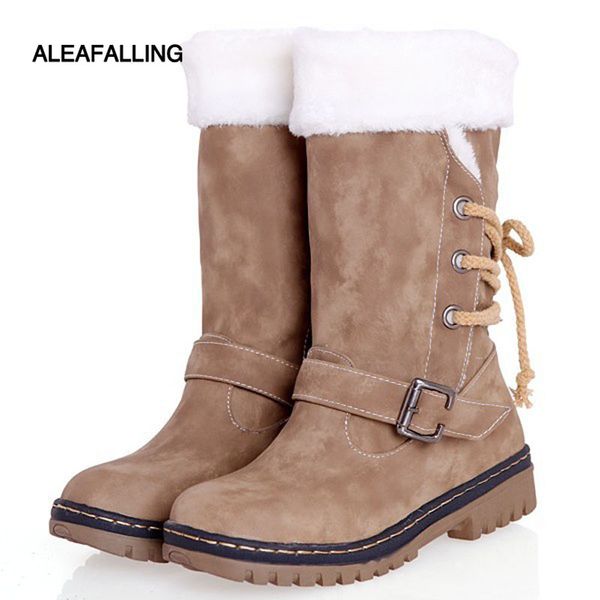 aleafalling lace up women snow boots street outdoor side buckle fashion girl's warm shoes zapatos mujer big size 34-46 wbt06, Black
aleafalling lace up women snow boots street outdoor side buckle fashion girl's warm shoes zapatos mujer big size 34-46 wbt06, Black