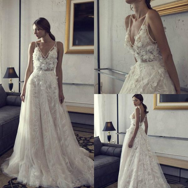 v neck boho wedding dresses backless a line lace tulle 3d floral applique bohemian wedding dress beaded sweep train plus size gown 4372, White
v neck boho wedding dresses backless a line lace tulle 3d floral applique bohemian wedding dress beaded sweep train plus size gown 4372, White