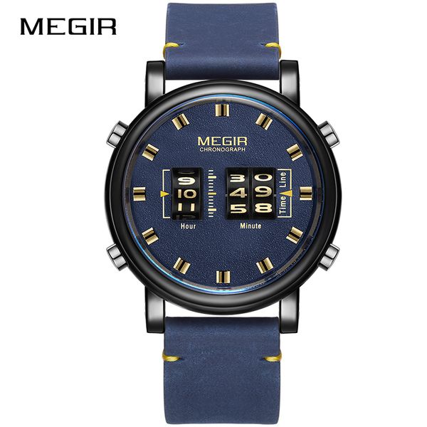 megir creative drum roller digital watches band men sport leather quartz wrist watch male relogio masculino, Slivery;brown
megir creative drum roller digital watches band men sport leather quartz wrist watch male relogio masculino, Slivery;brown