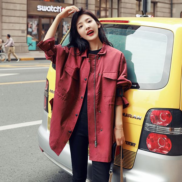 autumn fashion jacket women 2019 winter korean version of the waist loose tooling office lady female jacket k057, Black;brown
autumn fashion jacket women 2019 winter korean version of the waist loose tooling office lady female jacket k057, Black;brown