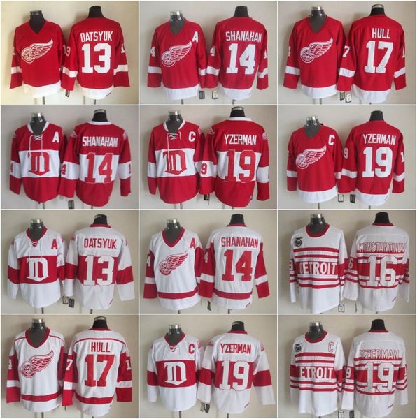 Detroit Red Wings 13 Pavel Datsyuk Jersey 16 Konstantinov Man 19 Steve Yzerman 14 Brendan Shanahan 17 Brett Hull Red White Vintage Classic
Detroit Red Wings 13 Pavel Datsyuk Jersey 16 Konstantinov Man 19 Steve Yzerman 14 Brendan Shanahan 17 Brett Hull Red White Vintage Classic