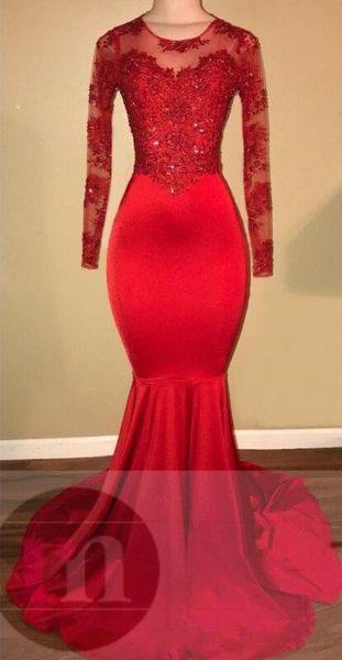 african red long sleeve mermaid prom dresses beads crystal lace appliqued elastic satin sweep train women formal party gown
african red long sleeve mermaid prom dresses beads crystal lace appliqued elastic satin sweep train women formal party gown