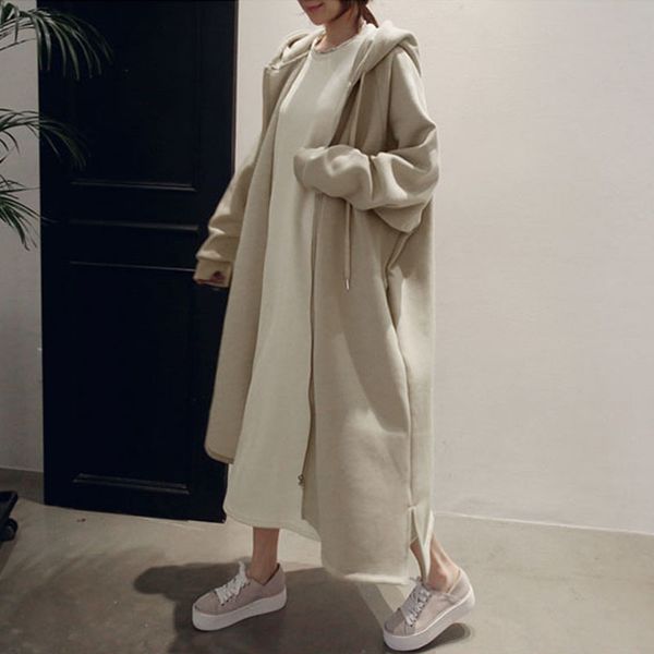 hoodies jackets hooded autumn winter women zipper korean casual long coat oversized outerwear sweatshirts pocket vintage v997, Black
hoodies jackets hooded autumn winter women zipper korean casual long coat oversized outerwear sweatshirts pocket vintage v997, Black