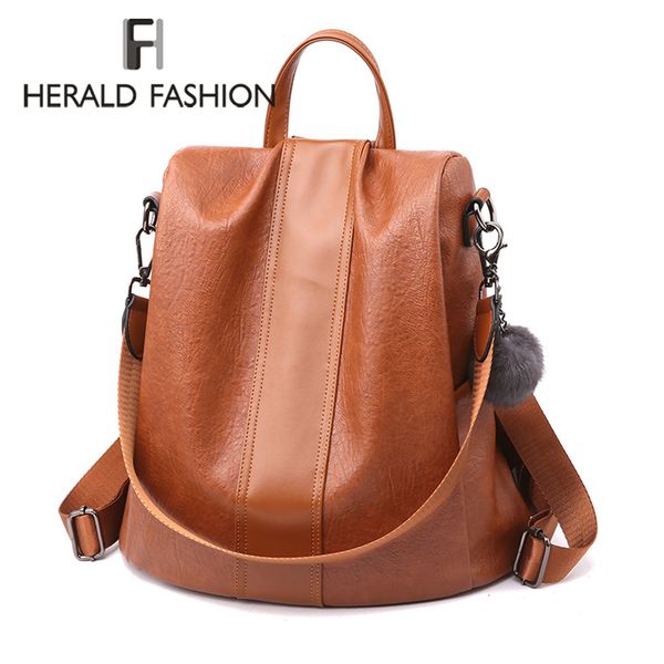 herald fashion women leather anti-thief female backpack big capacity hair ball school bag for teenage girls student travel bags
herald fashion women leather anti-thief female backpack big capacity hair ball school bag for teenage girls student travel bags