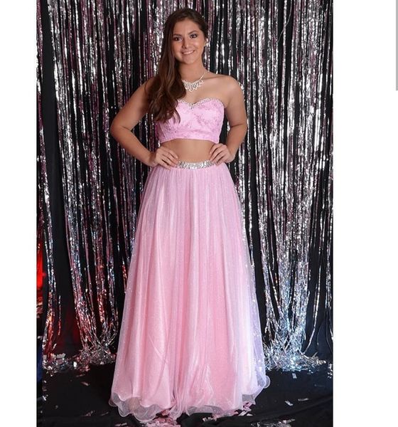 2020 prom dresses two pieces pink tulle shinning sweetheart sleeveless women party dress sweet 15 girl prom gowns charming, White;black
2020 prom dresses two pieces pink tulle shinning sweetheart sleeveless women party dress sweet 15 girl prom gowns charming, White;black
