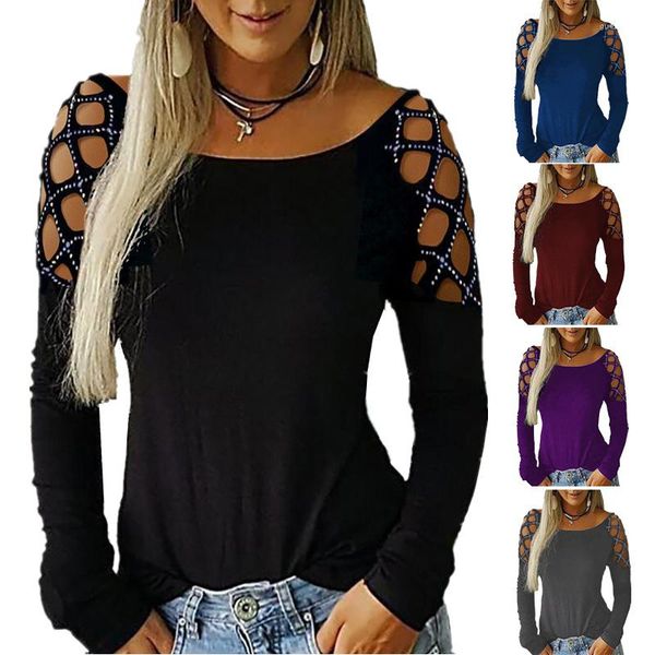 sleeve loose t-shirt rhinestone designer autumn spring casual womens hollow long, White
sleeve loose t-shirt rhinestone designer autumn spring casual womens hollow long, White
