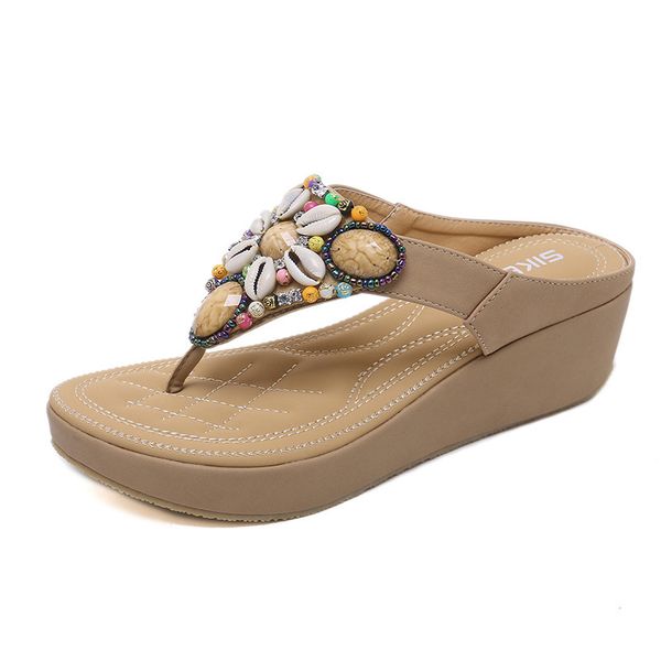 women beach flip flops ethnic style bohemian beaded sandals comfortable shoes female sandals heel heigt jewelry slipper, Black
women beach flip flops ethnic style bohemian beaded sandals comfortable shoes female sandals heel heigt jewelry slipper, Black