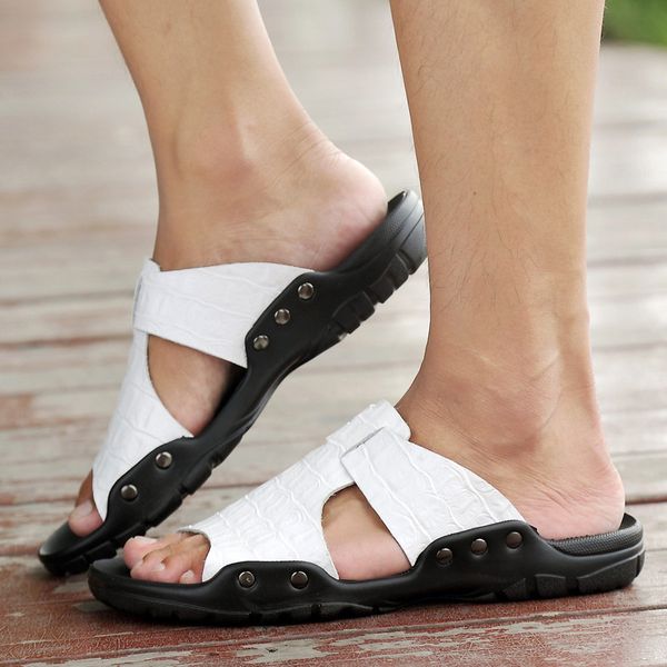 men sandals 2020 genuine leather male sandals rivet decoration men beach shoes sandalias hombre 38-50, Black
men sandals 2020 genuine leather male sandals rivet decoration men beach shoes sandalias hombre 38-50, Black