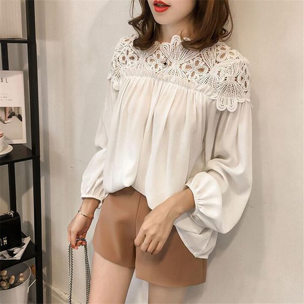 women's blouses & shirts women ruffled blouse o neck long sleeve female casual solid blusas plus size s-3xl, White
women's blouses & shirts women ruffled blouse o neck long sleeve female casual solid blusas plus size s-3xl, White