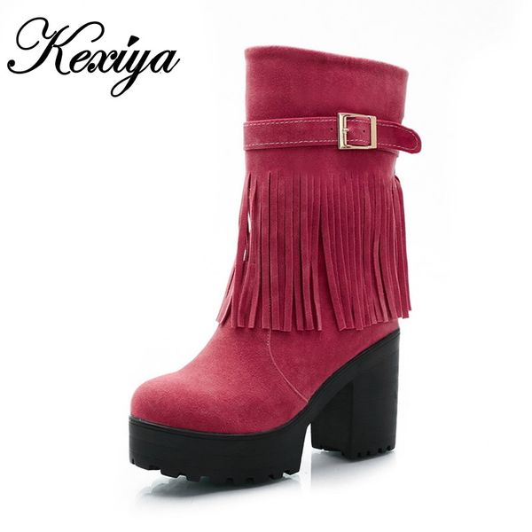 2015 new fashion round toe winter women shoes retro platform high heel boots big size 33-43 slip-on mid-calf tassel boots hle-q3, Black
2015 new fashion round toe winter women shoes retro platform high heel boots big size 33-43 slip-on mid-calf tassel boots hle-q3, Black