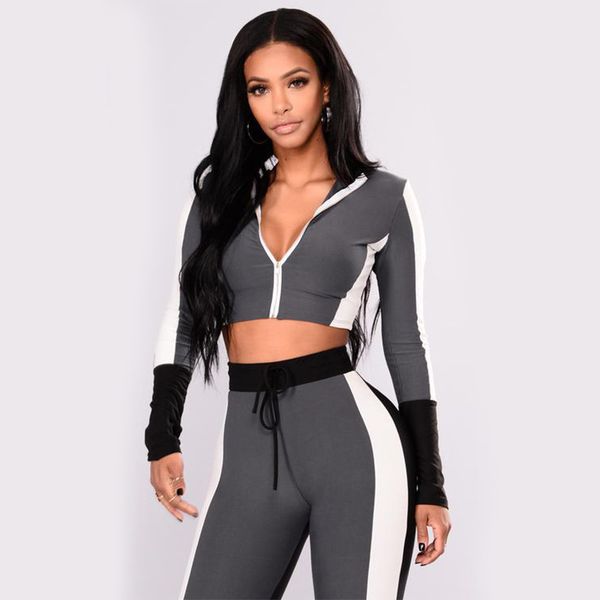 2020 new zipper striped running set women crop drawstring leggiings tracksuit workout clothes casual tights suits sportswear, Black;blue
2020 new zipper striped running set women crop drawstring leggiings tracksuit workout clothes casual tights suits sportswear, Black;blue