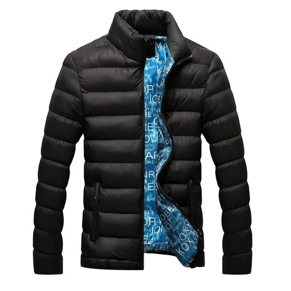 winter men solid color down jacket stand-up collar long sleeve coat outwear, Black
winter men solid color down jacket stand-up collar long sleeve coat outwear, Black