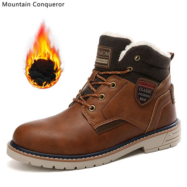 mountain conqueror winter men boots pu outdoor thicken fleece snow ankle boots male lace up anti-slip booties british sneakers, Black
mountain conqueror winter men boots pu outdoor thicken fleece snow ankle boots male lace up anti-slip booties british sneakers, Black