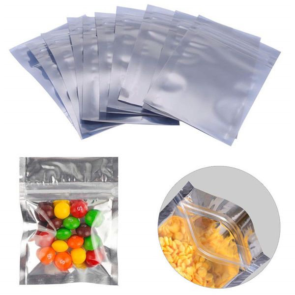 100pcs A Lot Resealable Bags Smell Proof Pouch Aluminum Foil Packaging Plastic Bag Food Small Storage Bags 7*13cm