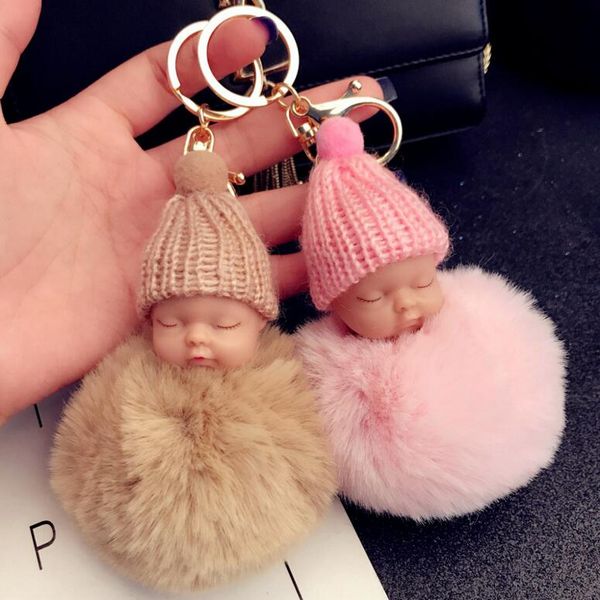 12 color cute sleeping baby doll keychain pompom rabbit fur ball key chain car keyring women key holder bag pendant, Silver
12 color cute sleeping baby doll keychain pompom rabbit fur ball key chain car keyring women key holder bag pendant, Silver